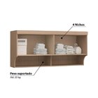 Armário Aéreo Modulado Infinity Casal Com 2 Portas Móveis Cas