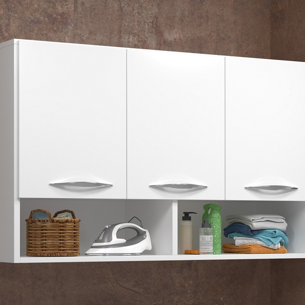 Armário Aéreo Módulo 90cm De 3 Portas Para Lavanderia
