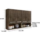 Armário Aéreo Móveis De Cozinha Multiuso 4 Portas Castani