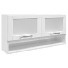 Armário Aéreo Múltipla Aço Vidro 2 Portas Basculantes E Nicho