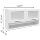 Armário Aéreo Múltipla Aço Vidro 2 Portas Basculantes E Nicho