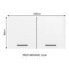 Armário Aéreo Multiuso 120cm 2 Portas Rustic/branco Agata Mad