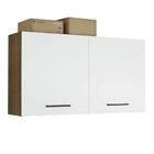 Armário Aéreo Multiuso 120cm 2 Portas Rustic/branco Agata Mad