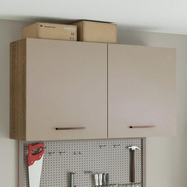 Armário Aéreo Multiuso 120cm 2 Portas Rustic/crema Agata Made
