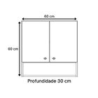 Armário Aéreo Multiuso 2 Portas Suspenso Área Serviço Mdf Pla