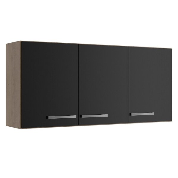 Armário Aéreo Multiuso 3 Portas Essencial Castanho/preto