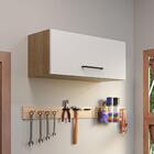 Armário Aéreo Multiuso 80cm 1 Porta Basculante Rustic/branco
