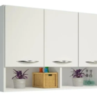 Armário Aéreo Multiuso Branco 3 Portas Quarto Cozinha