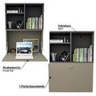 Armário Aéreo Multiuso Enjoy Com Bancada Retrátil - Fumê/graf