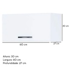 Armário Aéreo Multiuso Geladeira Lavanderia 60 Cm Ajl  Branco