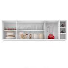 Armário Aéreo Nevada Com Nicho 180cm 4 Portas Branco/preto -