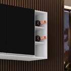 Armário Aéreo Nevada Com Nicho 180cm 4 Portas Branco/preto -