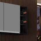 Armário Aéreo Nevada Com Nicho 180cm 4 Portas Preto/cinza - L