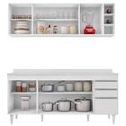 Armário Aéreo Nevada E Balcão 180cm Com Tampo Dallas Branco -