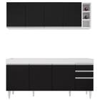 Armário Aéreo Nevada E Balcão 180cm Com Tampo Dallas Branco/p