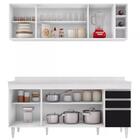 Armário Aéreo Nevada E Balcão 180cm Com Tampo Dallas Branco/p