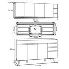 Armário Aéreo Nevada E Balcão Gabinete 180cm Com Pia Dallas B