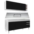 Armário Aéreo Nevada E Balcão Gabinete 180cm Com Pia Dallas B