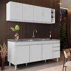 Armário Aéreo Nevada E Balcão Gabinete 180cm Com Pia Dallas B