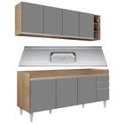 Armário Aéreo Nevada E Balcão Gabinete 180cm Com Pia Dallas C