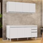 Armário Aéreo Nevada E Balcão Para Pia 160cm Arkansas Branco