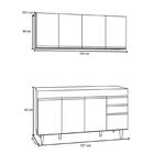 Armário Aéreo Nevada E Balcão Para Pia 160cm Arkansas Castanh