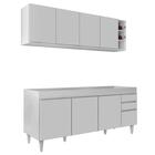 Armário Aéreo Nevada E Balcão Para Pia 180cm Dallas Branco -