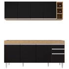 Armário Aéreo Nevada E Balcão Para Pia 180cm Dallas Cast/pret