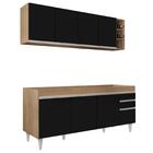 Armário Aéreo Nevada E Balcão Para Pia 180cm Dallas Cast/pret