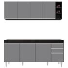 Armário Aéreo Nevada E Balcão Para Pia 180cm Dallas Preto/cin