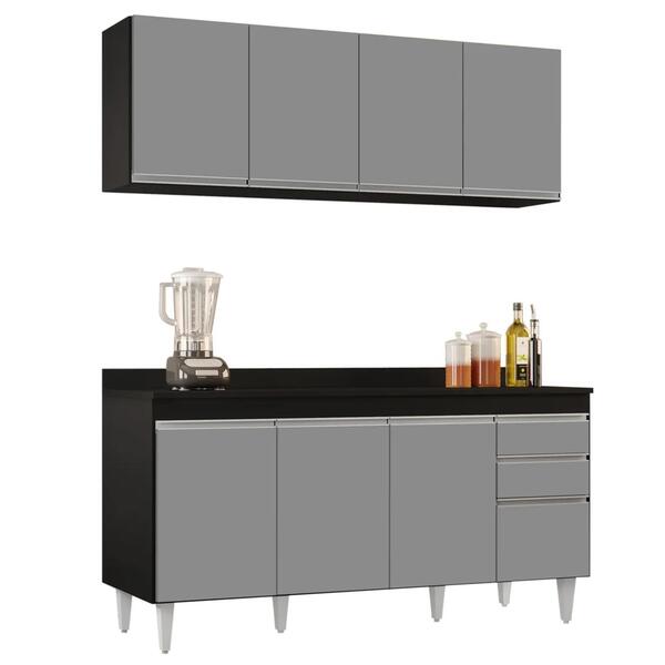 Armário Aéreo Nevada E Balcão Para Pia Com Tampo 160cm Arkans