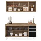 Armário Aéreo Nevada E Balcão Para Pia Com Tampo 160cm Arkans