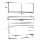 Armário Aéreo Nevada E Balcão Para Pia Com Tampo 160cm Arkans