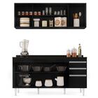 Armário Aéreo Nevada E Balcão Para Pia Com Tampo 160cm Arkans