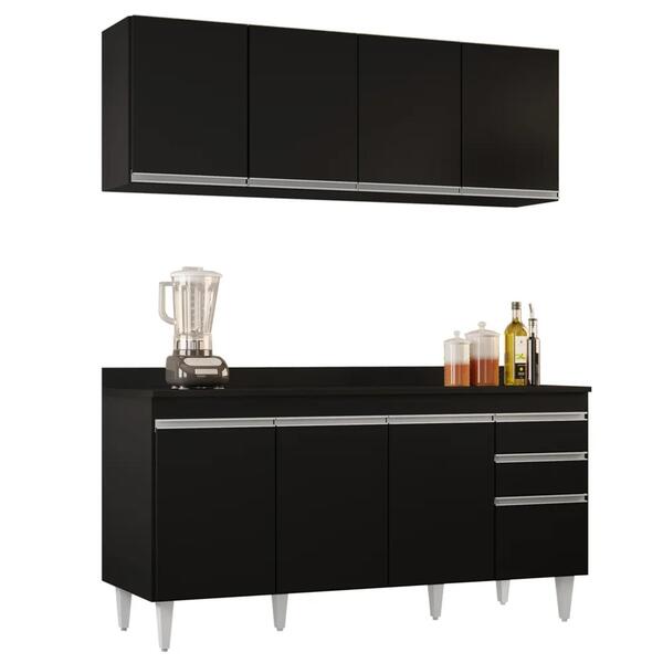 Armário Aéreo Nevada E Balcão Para Pia Com Tampo 160cm Arkans