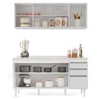 Armário Aéreo Nevada E Balcão Para Pia Com Tampo 160cm Arkans