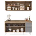 Armário Aéreo Nevada E Balcão Para Pia Com Tampo 160cm Arkans