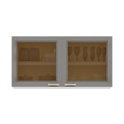 Armário Aéreo Nevada Fit 2 Portas Com Vidro Multimóveis