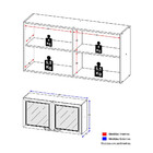 Armário Aéreo Nevada Fit 2 Portas Com Vidro Multimóveis