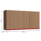 Armário Aéreo New Urban 3 Pt Nature E Marsala