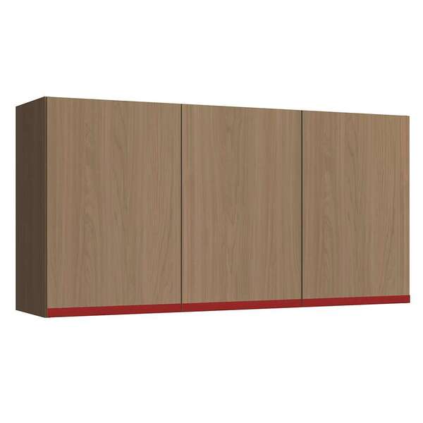 Armário Aéreo New Urban 3 Pt Nature E Marsala