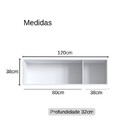 Armário Aéreo Novo Tempo Light 120cm 3 Portas Branco