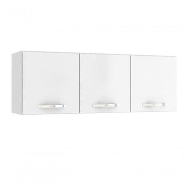 Armário Aéreo Novo Tempo Light 120cm 3 Portas Branco