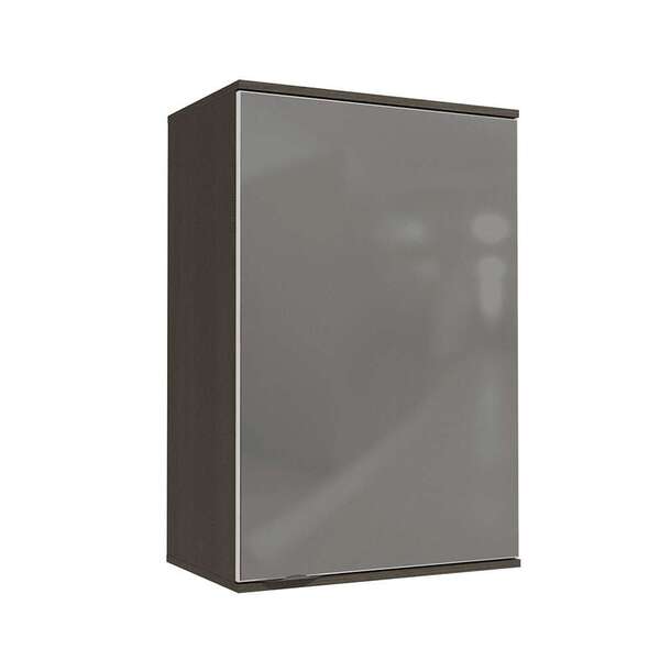Armário Aéreo Nox Com Vidro 1 Pt Ônix E Steel 60 Cm