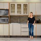 Armário Aéreo Organizador Suspenso Cozinha 3 Portas 3 Pratele