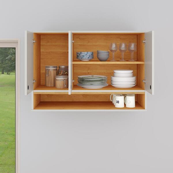 Armário Aéreo Organizador Suspenso Parede Multiuso 3 Portas C