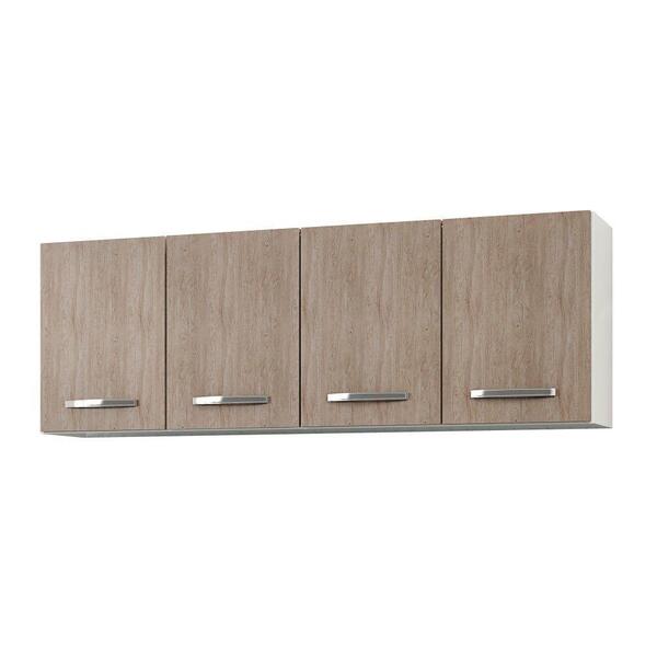 Armário Aéreo Panamá 160cm Lumil Móveis Branco E Castanho