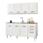 Armário Aéreo Panamá E Balcão Gabinete Com Pia Inox 160cm