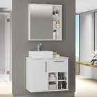 Armário Aéreo Para Banheiro 60cm Com 01 Porta E Espelho Bia B