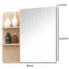 Armário Aéreo Para Banheiro 80cm 01 Porta Com Espelho Jazz B0